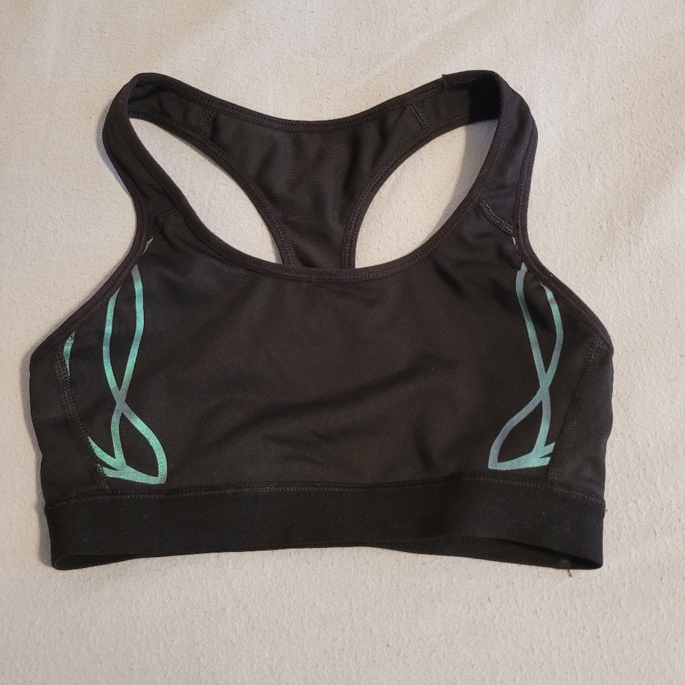 Champion Sport Bra‎ Size XS Black Wireless Unlined Racerback Pullover Stretch